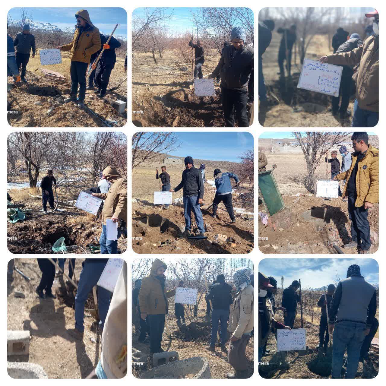 پر و مسلوب‌المنفعه شدن پنج حلقه چاه غیرمجاز در روستای علی‌آباد شهرستان جیرفت