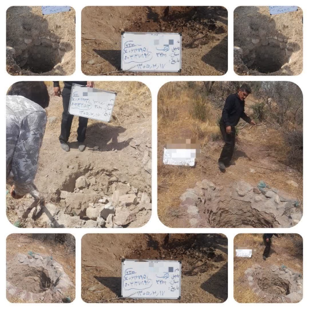 انسداد دو حلقه چاه غیرمجاز در روستاهای روداب و نورک شهرستان عنبرآباد